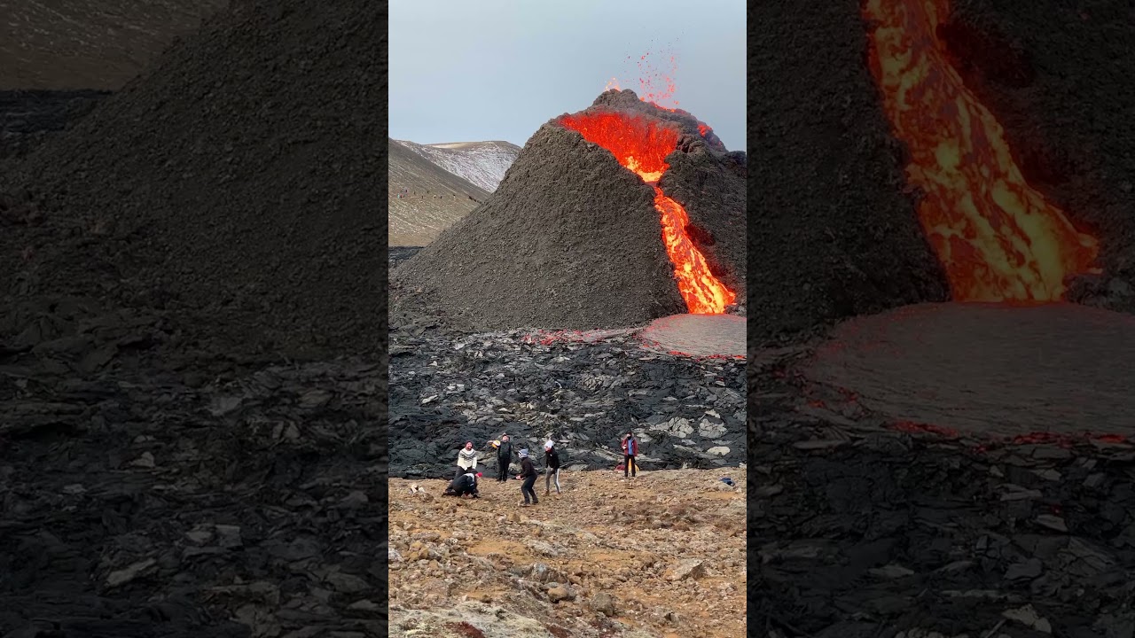 Волейбол Экстрим по исландски волейболисты сыграли партию вблизи извергающегося вулкана 